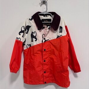 Mini Rodini Red and White Jacket with Animal Print
